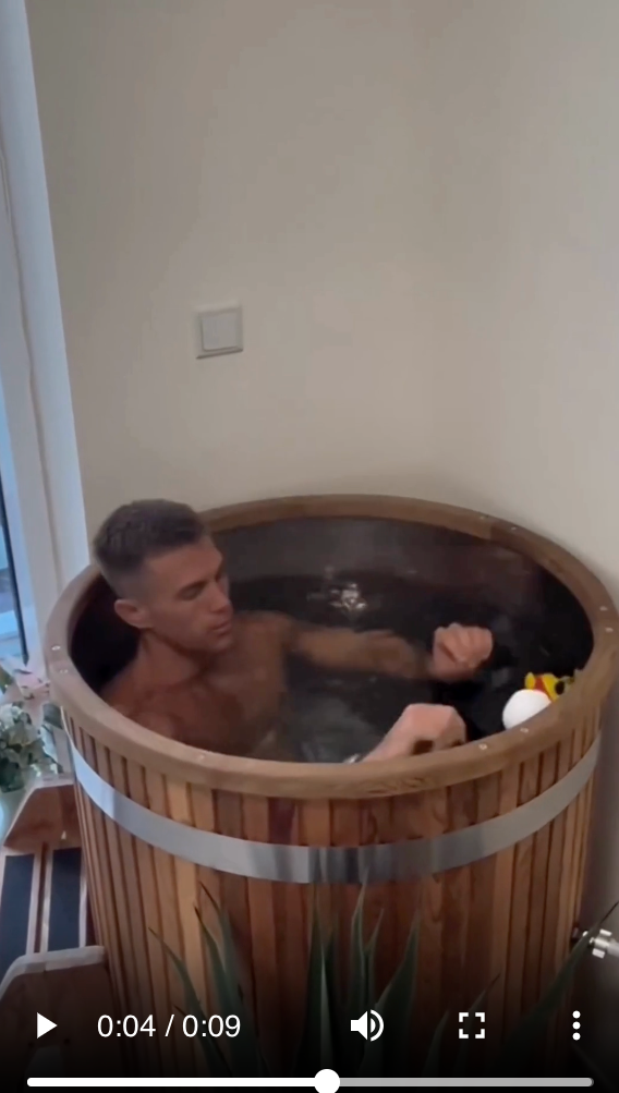 Home cold plunge using a premium Ice Barrel